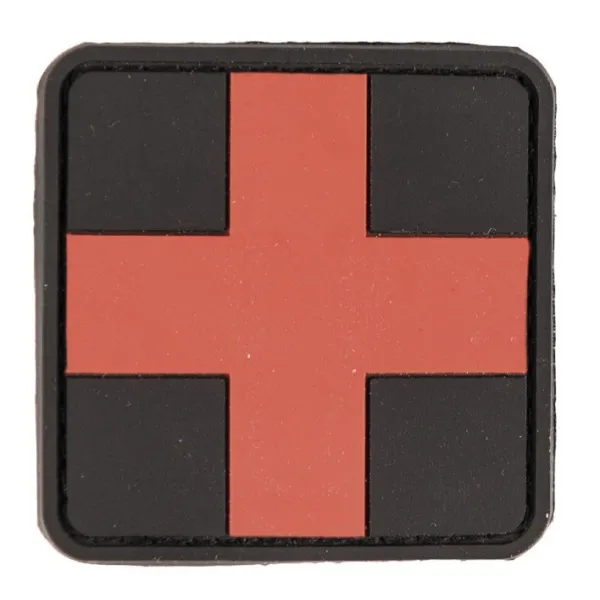 Patch PVC premier secours croix rouge 5.5 x 5.5cm