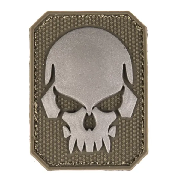 Patch PVC Tête de mort OD Green 6 x 4.5cm