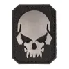 Patch PVC Tête de mort Noir 6 x 4.5cm