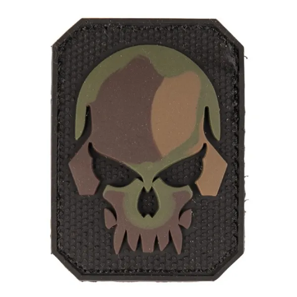 Patch PVC Tête de mort Camo 6 x 4.5cm