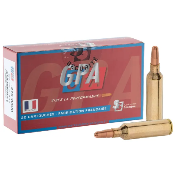 Munitions à percussion centrale Sologne .270 WSM à balle GPA Cal. 270 WSM  type GPA