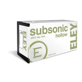 Cartouches Eley Subsonic Hollow point  cal .22LR 22 Lr ELEY Subsonic HP