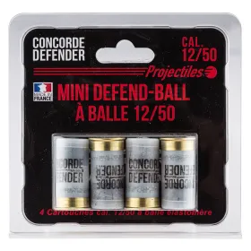 4 cartouches Mini Defend-Ball cal. 12/50 à balle Elastomere Bior 4 cartouches Mini Defend-Ball cal. 12/50 - Balles