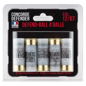 5 cartouches Defend-Ball cal. 12/67 à balle Elastomere Bior 5 cartouches Defend-Ball cal. 12/67 - Balles
