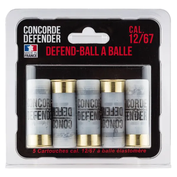 5 cartouches Defend-Ball cal. 12/67 à balle Elastomere Bior 5 cartouches Defend-Ball cal. 12/67 - Balles
