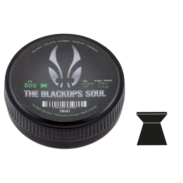 Plombs The Black Ops Soul à tête plate cal. 4,5 mm