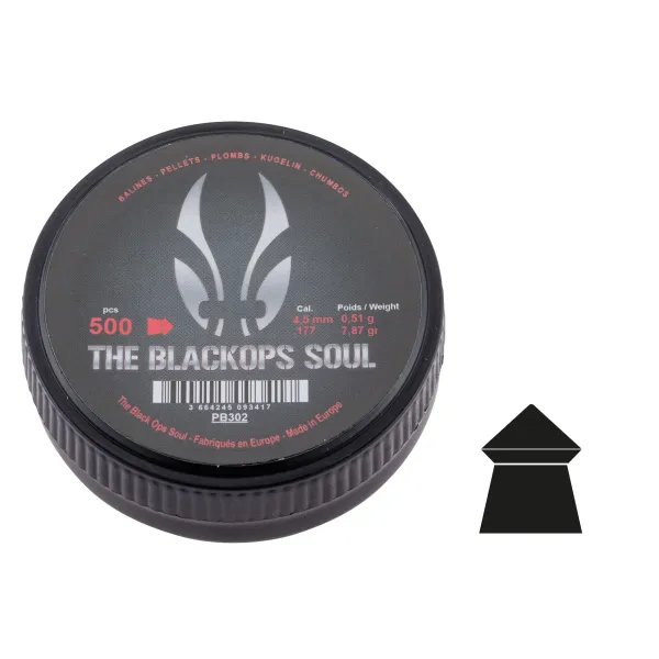 Plombs The Black Ops Soul à tête pointue cal. 4,5 mm