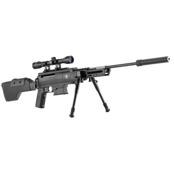 Carabine à air comprimé 7.5 à 24 J Black Ops sniper cal. 4,5 mm Piston  16 j