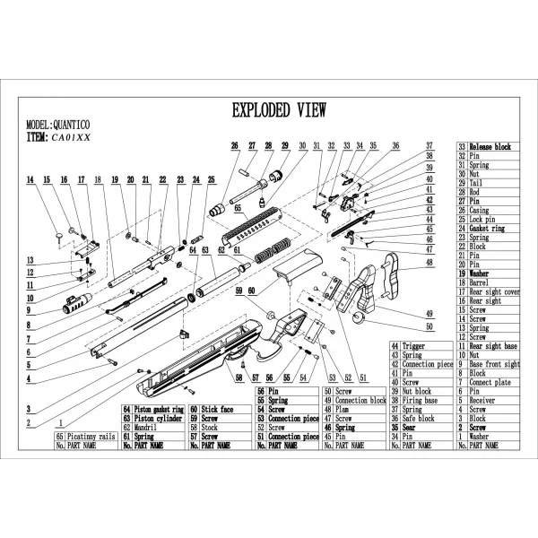 Pièces détachées pour carabine à air QUANTICO SCREW N°50