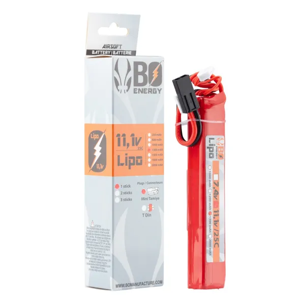 1 stick batterie Lipo 3S 11.1V 1300mAh 25C 1 stick - 1300mAh 25C - T-Dean