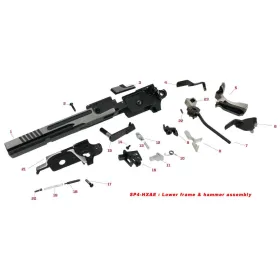 Pièces origine pour lower frame et ensemble marteau série HX PLAQUE DE BLOC PERCUTEUR N°21