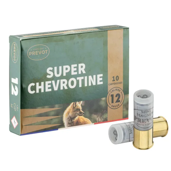 Cartouches Prevot  chevrotines - Cal. 12/70 PREVOT CART CHEVROTINE MINI MAG JUPE 12/70 21 GRAINS (6.2MM) x10