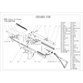 Pièces détachées pour pistolet à air LANGLEY PRO SNIPER NUT N°39