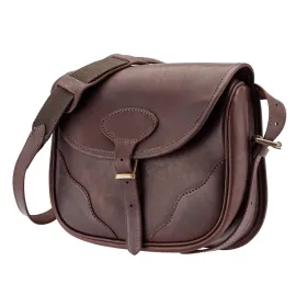Sac à cartouches en cuir pleine fleur SAC CARTOUCHES (x100)-POCHE PERMIS-CUIR PLEINE FLEUR-BRETELLE REGLABL