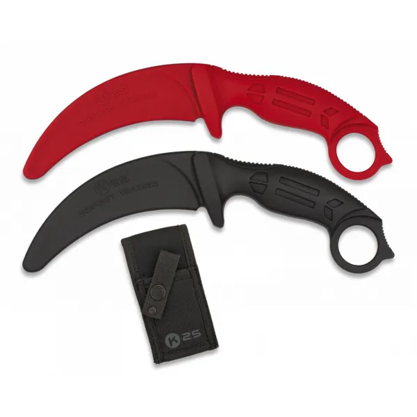 Couteau d'entraînement incurvé caoutchouc K25 ROUGE