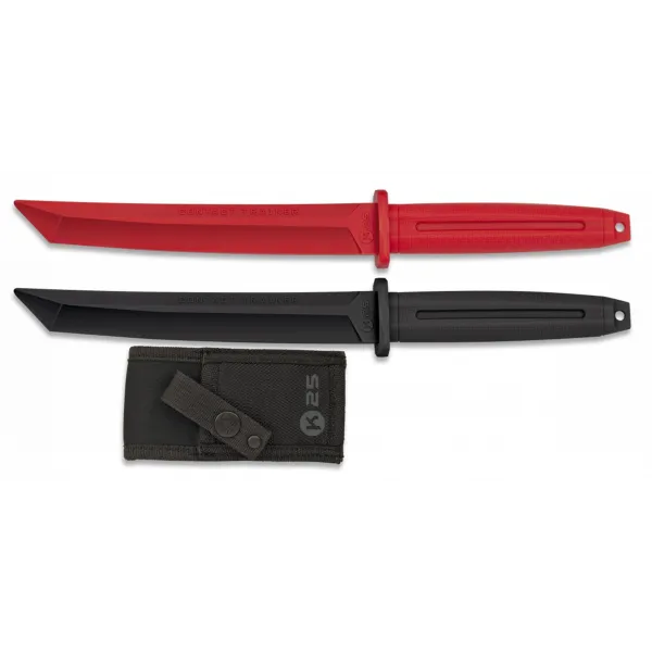 Couteau d'entraînement droit caoutchouc K25 NOIR