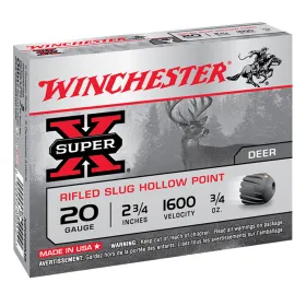 Cartouches Winchester SUPER-X - Cal 20/70 CART,SLUG,SUPER-X,RIFLED,20-70,21g,5/250.......new 2021
