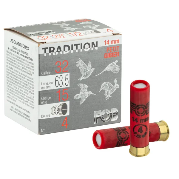 Cartouches Fob Tradition - Cal 14 mm x 25 Petit gibier 14 mm n°10