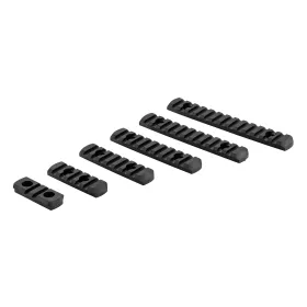 Set de 6 rails picatinny en polymère compatible M-LOK - NOIR SET 6 RAILS POLYMERE PICATINNY COMPATIBLE M-LOK - NOIR