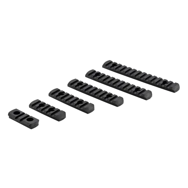 Set de 6 rails picatinny en polymère compatible M-LOK - NOIR SET 6 RAILS POLYMERE PICATINNY COMPATIBLE M-LOK - NOIR