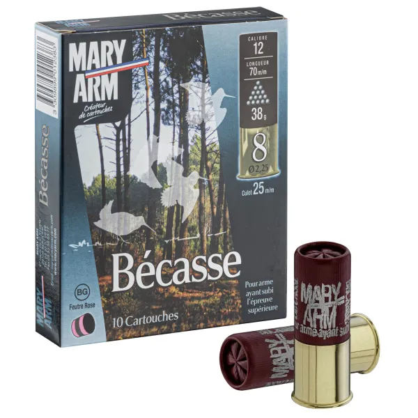 Cartouches Mary Arm Bécasse 38 BG- Cal. 12/70 Bécasse P9