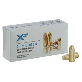 Munitions ATS X-Force Cal. 9x19 mm LUGER 124 grs - Boîte de 50 ATS AMMUNITION 9X19 FMJ 124 GRAIN CIP BTE/50