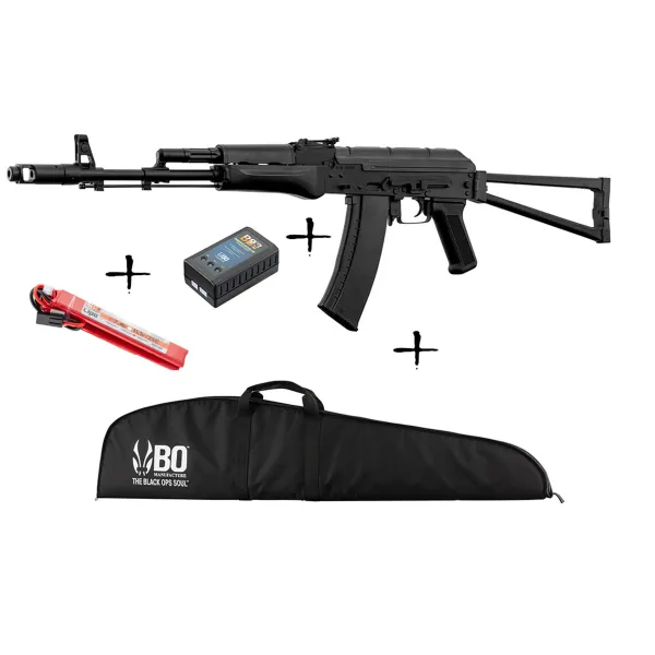 Pack de Noel réplique AEG AK74 + batterie Lipo + chargeur + housse 1J