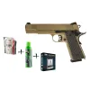 Pack de Noel réplique GBB Raven 1911 MEU Tan 1J + billes + cible + gaz