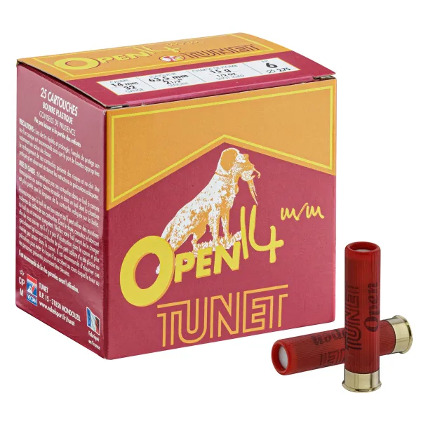 Cartouches TUNET Open 14 mm Plomb 6 et 8 cal. 32 14 mm Plomb n°6