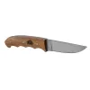 Couteau manche platane avec gravure sanglier et fourreau en cuir COUTEAU MANCHE PLATANE FOURREAU CUIR GRAVURE SANGLIER