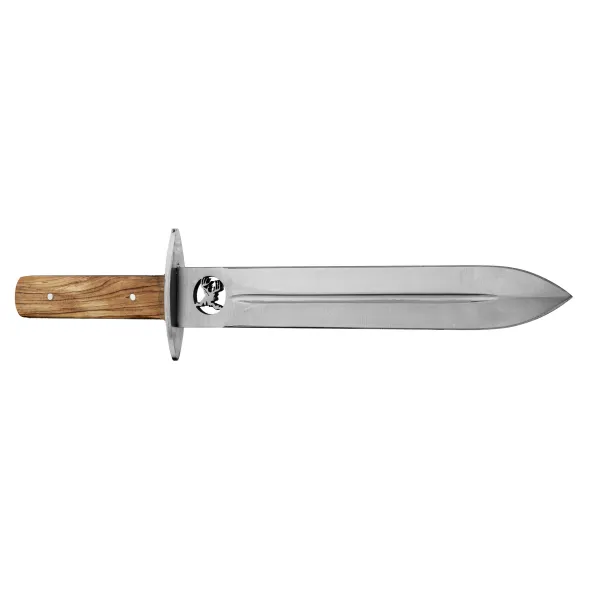 Couteau de chasse à lame ajourée avec représentation tête de cerf