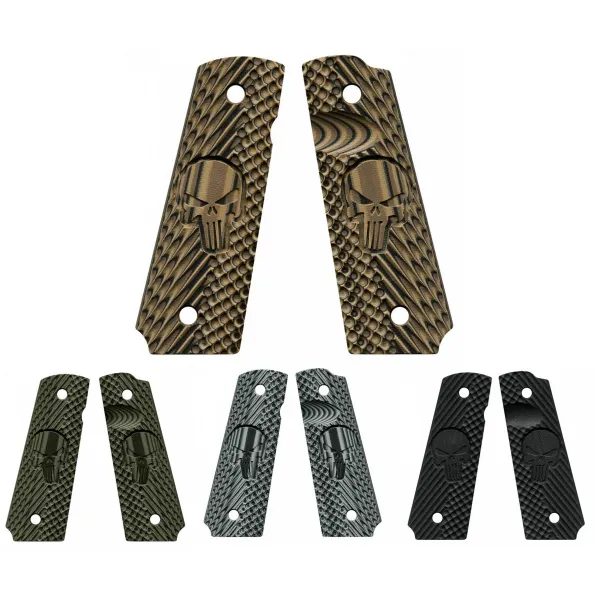 Plaquettes pour 1911 VZ GRIPS CK OPERATOR II - Edition THE PUNISHER DIRTY OLIVE