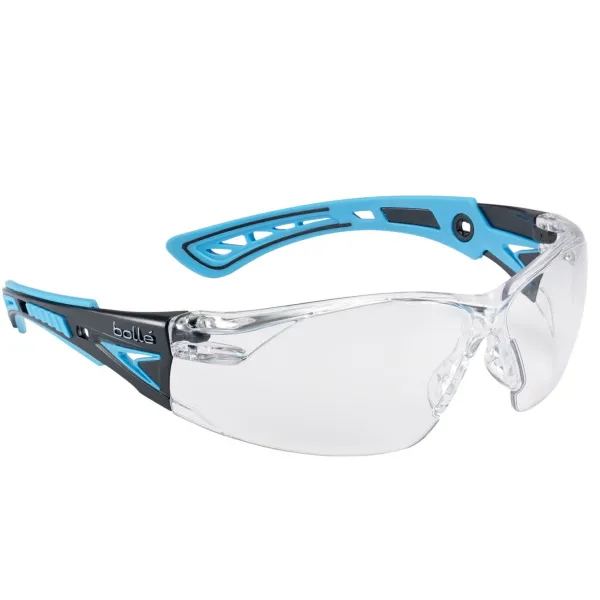 Lunettes BOLLE RUSH+ Platinum verres incolores LUNETTES BOLLE RUSH+ INCOLORE PLATINIUM BRANCHES BLEUES
