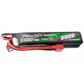 Batterie 7,4v 2000 mah T-dean 7,4v 2000 mah 25C 2 éléments