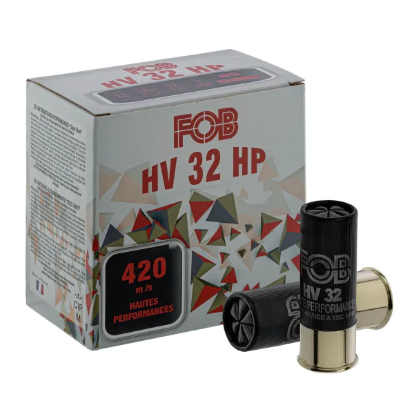 Cartouches Fob HV Acier haute performance - Cal. 12/70 HV32HP HAUT PERF. Cal.12, 32 gr,  N°4A