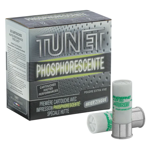 Cartouches de chasse Hautes Performances Niro phosphorescentes Acier/Zinc 12/70 35g Tunet 12/70 35g HP Acier/Zinc 2