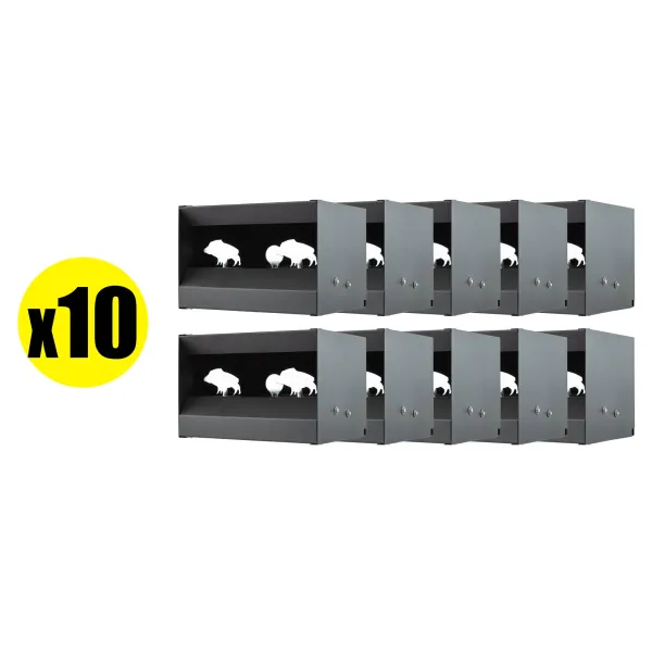 Pack Cible mobile silhouettes Sangliers pour air comprimé calibre 4.5 mm (x10) PACK X10 CIBLE MOBILE 3 SILHOUETTES SANGLIERS POU