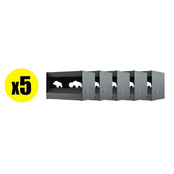 Pack Cible mobile silhouettes Sangliers pour air comprimé calibre 4.5 mm (x5) PACK X5 CIBLE MOBILE 3 SILHOUETTES SANGLIERS POUR 