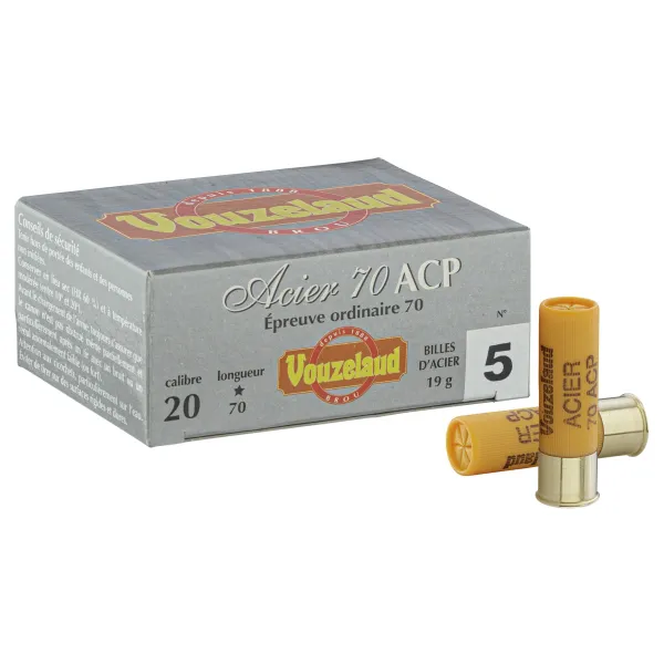 Cartouches Vouzelaud Acier 70 ACP Hautes Performances - Cal. 20/70 20/70 Acier n°6