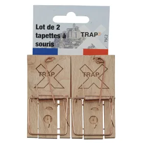 Tapette à souris en bois, lot de 2 TAPETTES À SOURIS (BOIS) BLISTER/2