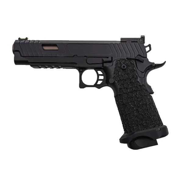 Réplique GBB hi-capa 5.1 noir/Bronze Golden Eagle REP GBB GE HI CAPA NOIR / CULASSE GOLD GRIP ANTIGLISSE - 1J