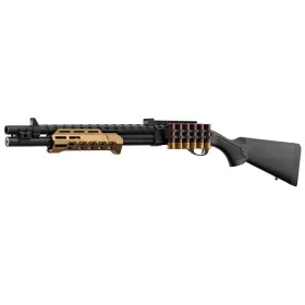 Réplique de fusil à pompe M870 Strike Industries noire et tan M870 noire et tan