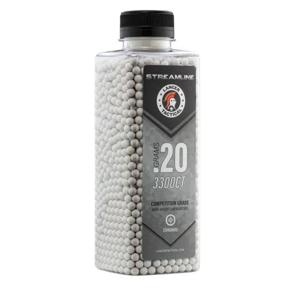 Billes Streamline Lancer Tactical - 0.20g CARTON DE 12 BOUTEILLES DE 3300 BB's LT STREAMLINE - 0.20g