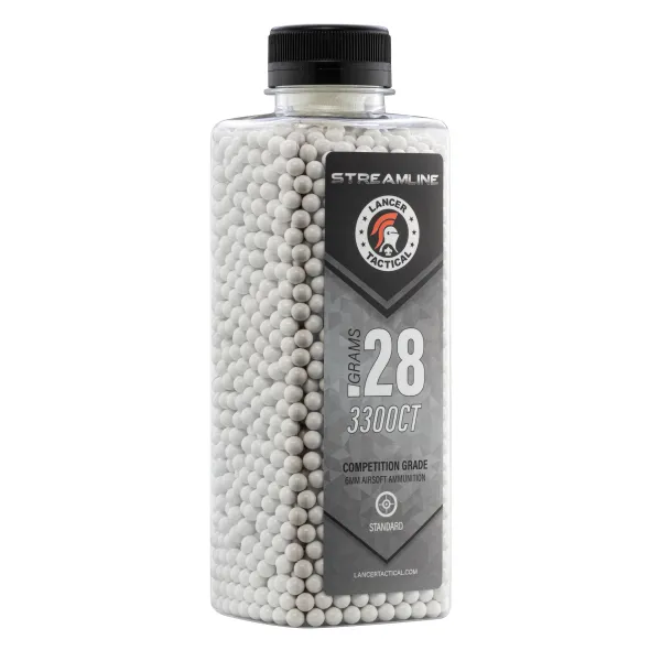 Billes Streamline Lancer Tactical - 0.28g CARTON DE 12 BOUTEILLES DE 3300 BB's LT STREAMLINE - 0.28g