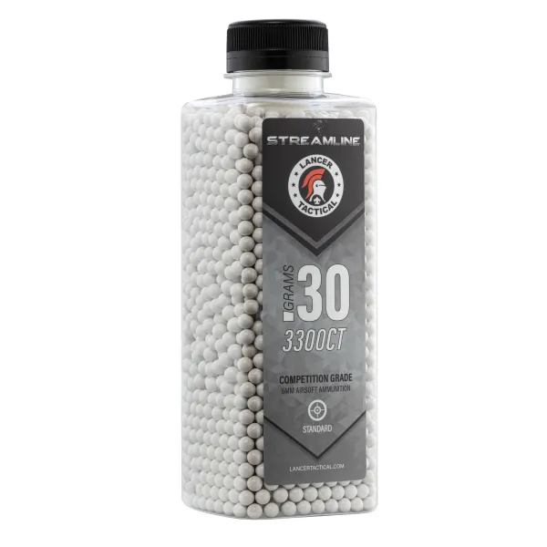 Billes Streamline Lancer Tactical - 0.30g CARTON DE 12 BOUTEILLES DE 3300 BB's LT STREAMLINE - 0.30g