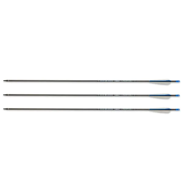 Pack de 3 flèches en carbone Frontier ID6.2 800 30 pouces avec plumes naturelles