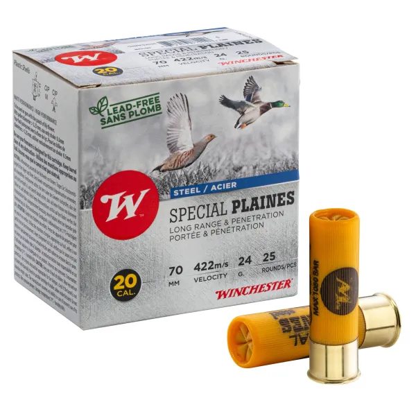 Cartouches Winchester Steel spécial plaines 20/70 24g Plomb 6