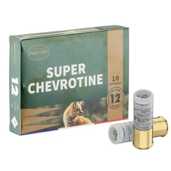 Cartouches de chasse Prevot 12/76 21 grains PREVOT CART CHEVROTINE MAGNUM  21GRAINS JUPE 12/76 BTE/10