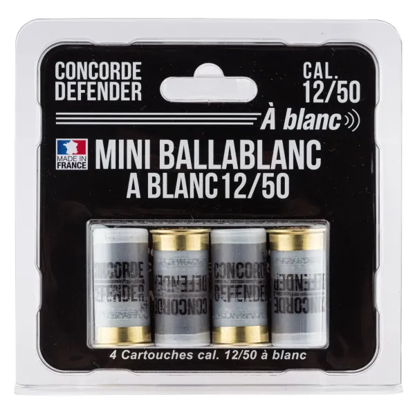 4 cartouches Mini Ballablanc cal. 12/50 à blanc 4 cartouches Mini Ballablanc cal. 12/50 - Blanc