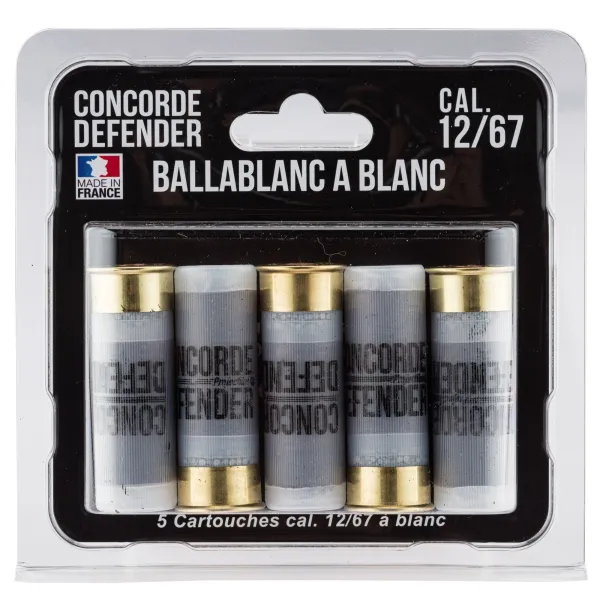 5 cartouches Ballablanc cal. 12/67 à blanc 5 cartouches Ballablanc cal. 12/67 - Blanc